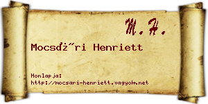 Mocsári Henriett névjegykártya